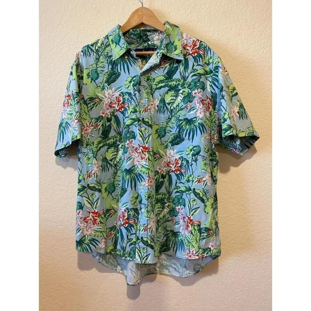 Ralph Lauren Hawaiian Button Polo Shirt Size XXL Beach Resort Tropical Vacation